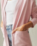 Women's French Terry Cardigan - Silver Pink